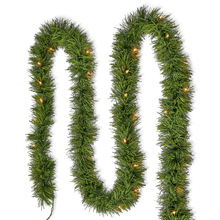 Load image into Gallery viewer, Aedavey 25FT Christmas Garland With Warm White Lights Pre-Lit Soft Artificial Christmas Garland Perfect For Indoor Outdoor Fireplace Xmas, Battery Operated