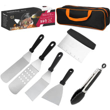 Load image into Gallery viewer, Swtroom 6 Pcs Griddle Accessories Kit, Flat Top Grill Accessories Kit Barbecue Tools Set with Spatula Scraper Tongs Cooking Utensils for Outdoor Camping