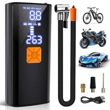 Load image into Gallery viewer, Tire Inflator Portable Air Compressor - Air Pump for Car Tires with Tire Pressure Gauge (150 PSI) With Cordless Design- One Click Smart Pump Tire Inflator for Car, Motorcycle, Bicycle and More