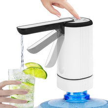 Load image into Gallery viewer, Uncahome Water Pump for 5 Gallon Bottle, Rechargeable Portable Electric Water Bottle Dispenser, Foldable Automatic Water Jug Pump for for Home, Office & Camping (White)
