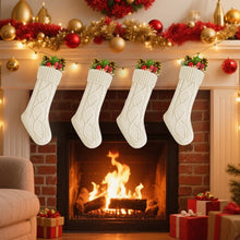 Load image into Gallery viewer, Movsou 4PACK Christmas Stockings, Knitted Stocking for Holiday Christmas Party Family Decorations (White)