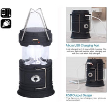 Load image into Gallery viewer, Solar Camping Lantern, Battery Powered LED Camping Lights, Waterproof Tent Lights, Portable Lantern Flashlight for Power Outages, Emergency, Hurricane, Hiking