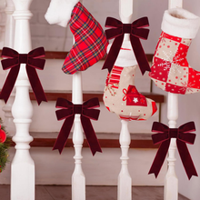 Load image into Gallery viewer, Swfoer 12 Pcs Christmas Velvet Ribbon Bows for Gift Wrapping and Christmas Tree,Burgundy
