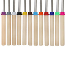 Load image into Gallery viewer, 12 Pcs Roasting Sticks Wooden Handle, Extendable Stainless Steel Marshmallow Roasting Sticks Telescoping Forks, Campfire Sticks, 32in Smores Sticks, Telescoping Skewers for Campfire, BBQ