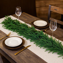 Load image into Gallery viewer, Swfoer 2 Pcs 6Feet Christmas Garlands, Norfolk Pine Garland,Real Touch Winter Green Pine Garland, Indoor, Outdoor Christmas Decorations