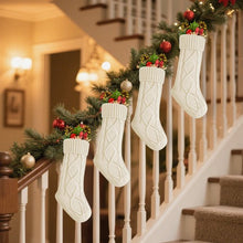 Load image into Gallery viewer, Movsou 4PACK Christmas Stockings, Knitted Stocking for Holiday Christmas Party Family Decorations (White)