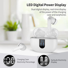 Load image into Gallery viewer, Wireless Earbuds Bluetooth Headphones, with LED Display Charging Case, Waterproof In-Ear Earphones with Mic for iPhone /Android /PC /Laptop, White