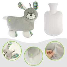 Load image into Gallery viewer, Silensys Rubber Hot Water Bottle with Cute Stuffed Animal Cover 800ml Warm Water Bag for Relieve Pain Warmer Menstrual Pain Puppy