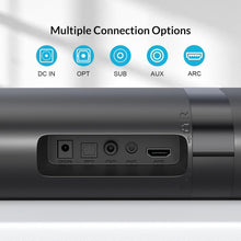 Load image into Gallery viewer, Cowin Sound Bar with Subwoofer, 110W Sound Bar for Smart TV with Adjustable Deep Bass & Volume Boost & 3 EQ Modes, Bluetooth/ARC/Opt/AUX, Detachable Soundbar for TV/PC/Gaming/Projector