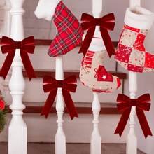 Load image into Gallery viewer, Swfoer 12 Pcs Christmas Velvet Ribbon Bows for Gift Wrapping and Christmas Tree,Red