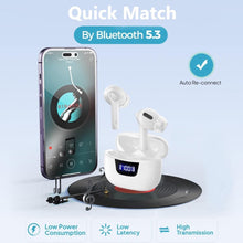 Load image into Gallery viewer, True Wireless Bluetooth Earbuds with Smart LED Display Charging Case , Bluetooth 5.0 Earbuds in-Ear TWS Stereo Headphones, IPX7 Waterproof in Ear Earphones, White