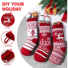 Load image into Gallery viewer, COWIN 4 Pieces 18" Knit Christmas Stockings Reindeer Christmas Tree Snowflakes Knitted Stocking Christmas Ornaments Hanging Rustic Stocking Decorations Tree