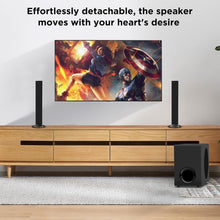 Load image into Gallery viewer, Cowin Sound Bar for Smart TV, 120W Sound Bar with Subwoofer, Bluetooth 5.0 Soundbar, Deep Bass, TV Audio System with ARC/Opt/AUX for Enhanced Home Theater Sound