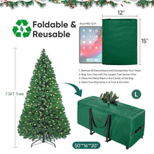 Load image into Gallery viewer, COWIN Rolling Christmas Tree Storage Bag, Fits Up to 7.5 ft Christmas Trees, with 2 Swivel Wheels and Reinforced Carry Handles, 600D Oxford Fabric Christmas Tree Bag, Green