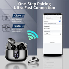 Load image into Gallery viewer, Wireless Earbuds Bluetooth Headphones, with LED Display Charging Case, Waterproof In-Ear Earphones with Mic for iPhone /Android /PC /Laptop, Black