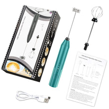 Load image into Gallery viewer, Uncahome Milk Frother Wand Drink Mixer - Handheld Milk Frother Electric Whisk - Easy-Clean Stainless Steel Frother Wand & Mini Blender - Electric Coffee Frother for Milk Coffee Lattes