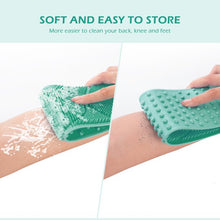 Load image into Gallery viewer, Silicone Back Scrubber for Shower Bath Body Brush Back Washer Deep Clean Extra Long Unique Handle for Men Women 35.5 in Green