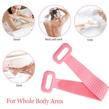 Load image into Gallery viewer, Silicone Back Scrubber for Shower, Super Long Bath Body Brush Easy to Clean Lathers Well Eco Friendly Long Lasting Comfortable Massage for Shower, Pink
