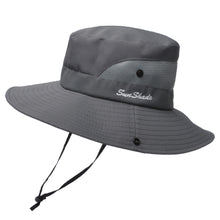 Load image into Gallery viewer, Women's Ponytail Sun Hat Protection Foldable Mesh Wide Brim Beach Adjustable Fishing Hat, Grey