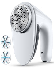 Load image into Gallery viewer, Upgraded Rechargeable Fabric Shaver Lint Remover - Fabric Defuzzer Electric Lint Fuzz Pills Remover with Quandruple Protection & 2 Replaceable 6-leaf Blades, Trimmer Effectively Faster by 50%