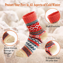 Load image into Gallery viewer, 5 Pack Womens Cotton Socks - Winter Warm Cotton Socks Thick Knit Socks, Warm Thick Soft Cozy Socks, Winter Warm Socks for Women