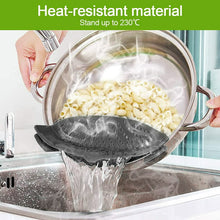 Load image into Gallery viewer, Kitchen Snap N Strain Pot Strainer and Pasta Strainer, Adjustable Silicone Clip On Strainer for Pots, Pans, and Bowls - Kitchen Colander, Gray