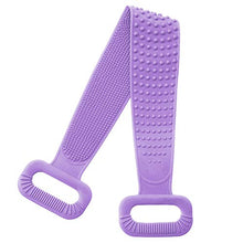 Load image into Gallery viewer, Silicone Bath Body Brush, Exfoliating Lengthen Silicone Body Back Scrubber, Easy to Clean, Lathers Well, Eco Friendly, Long Lasting, Comfortable Massage for Shower(Purple)