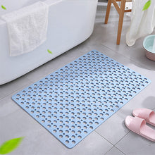 Load image into Gallery viewer, Bathroom Non Slip Shower Mat, 30L x 17W Inch Super Soft PVC Bath Mat with Suction Cup, Soft Bathroom Mat with Drain Hole, Blue