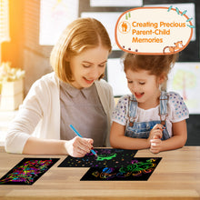 Load image into Gallery viewer, Riarmo Scratch Art Paper Set for Kids, 107 Pcs Rainbow Magic Scratch Off Paper Art Craft for Boys & Girls, Fun Imagination Trigger Game for Children’s Summer Vacation, Birthday, and Party Gift