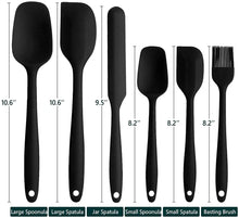 Load image into Gallery viewer, Silicone Spatula Set of 6 , Heat Resistant Silicone Spatula Kitchen Utensils for Baking , Cooking , Nonstick Cookware Dishwasher Safe Silicone Spatula, Black