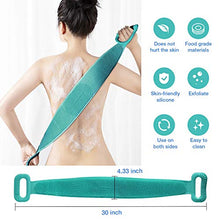 Load image into Gallery viewer, Silicone Bath Body Brush, Exfoliating Lengthen Silicone Body Back Scrubber, Easy to Clean, Lathers Well, Eco Friendly, Long Lasting, Comfortable Massage for Shower