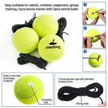 Load image into Gallery viewer, Meidong Tennis Trainer Rebound Baseboard With 3 long Rope Balls Great for Singles Training, Self-Study Practice, Tennis Training Tools for Kids Adults Beginners (Blue)
