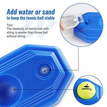 Load image into Gallery viewer, Meidong Tennis Trainer Rebound Baseboard With 3 long Rope Balls Great for Singles Training, Self-Study Practice, Tennis Training Tools for Kids Adults Beginners (Blue)