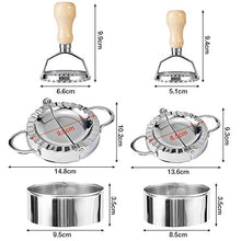 Load image into Gallery viewer, Ravioli Stamp Maker Cutter Round Shapes Mold with Wooden Handle with Dumplings Maker Sets (6 or 5 Pack)