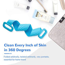 Load image into Gallery viewer, Silicone Bath Body Brush, Exfoliating Lengthen Silicone Body Back Scrubber, Easy to Clean, Lathers Well, Eco Friendly, Long Lasting, Comfortable Massage for Shower (Blue)
