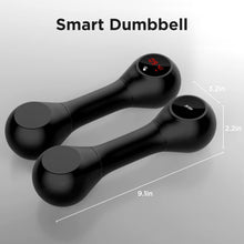 Load image into Gallery viewer, Smart Dumbbell Sets, Hand Weights Sets for Women 5lb, Weights Set for Home Gym Dumbbell Set of 2 with App Data Tracking LCD Display, Black