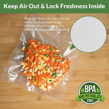 Load image into Gallery viewer, universal vacuum sealing bag, 2 bags, 8.6 inches x 50 inches, 11 inches x 50 feet, BPA free, very suitable for storage