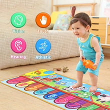 Load image into Gallery viewer, Kids Musical Dance Mat with 6 Animal Sounds Blanket Touch Playmat, Early Education Toys Gift for Girls Boys