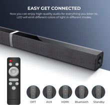 Load image into Gallery viewer, TV Sound Bar, Split Sound Bars for TV 50W 32inch Wired & Wireless Bluetooth Sound Bar Home Theater Audio Speakers with Optical/HDMI/AUX/Remote Control/Bases