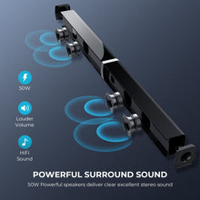 Load image into Gallery viewer, TV Sound Bar, Split Sound Bars for TV 50W 32inch Wired & Wireless Bluetooth Sound Bar Home Theater Audio Speakers with Optical/HDMI/AUX/Remote Control/Bases