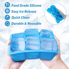 Load image into Gallery viewer, Ice Cube Trays, 3 Pack Food-Grade Silicone Ice Cube Trays Round Big Ice Balls Square Diamond Ice Cube Molds, Reusable and BPA Free Easy Release Reusable for Chilling Whiskey Wine Cocktail