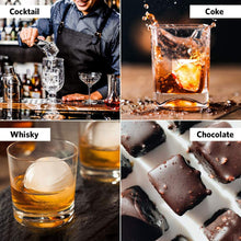 Load image into Gallery viewer, Ice Cube Trays, 3 Pack Food-Grade Silicone Ice Cube Trays Round Big Ice Balls Square Diamond Ice Cube Molds, Reusable and BPA Free Easy Release Reusable for Chilling Whiskey Wine Cocktail