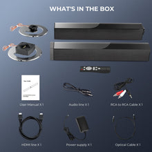 Load image into Gallery viewer, TV Sound Bar, Split Sound Bars for TV 50W 32inch Wired & Wireless Bluetooth Sound Bar Home Theater Audio Speakers with Optical/HDMI/AUX/Remote Control/Bases
