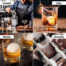 Load image into Gallery viewer, Ice Cube Trays, 3 Pack Food-Grade Silicone Ice Cube Trays Round Big Ice Balls Square Diamond Ice Cube Trays, Reusable and Easy Release Reusable for Chilling Whiskey Wine Cocktail (White)