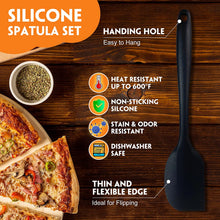 Load image into Gallery viewer, Silicone Spatula Set of 6 , Heat Resistant Silicone Spatula Kitchen Utensils for Baking , Cooking , Nonstick Cookware Dishwasher Safe Silicone Spatula, Black