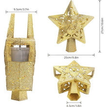 Load image into Gallery viewer, Christmas Tree Topper Projector, LED Star Tree Topper Light, Glitter Gold Star Topper Projector with Rotating Star Projection for Indoor Christmas Tree Decor, Xmas Decorations