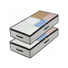 Load image into Gallery viewer, Underbed Storage Bag Organizer 2 Pack Storage Bin Box with Handles Clear Window Foldable Storage Containers for Blankets Clothes Comforters 39.5 x 19.7 x 7.1 In 90L
