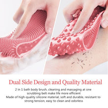 Load image into Gallery viewer, Silicone Back Scrubber for Shower, Super Long Bath Body Brush Easy to Clean Lathers Well Eco Friendly Long Lasting Comfortable Massage for Shower, Pink