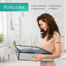 Load image into Gallery viewer, Underbed Storage Bag Organizer 2 Pack Storage Bin Box with Handles Clear Window Foldable Storage Containers for Blankets Clothes Comforters 39.5 x 19.7 x 7.1 In 90L