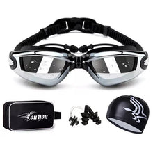 Load image into Gallery viewer, Swimming Goggles SWTROOM Swim Cap with Protection Case Nose Clip Ear Plugs for Adult Men Women